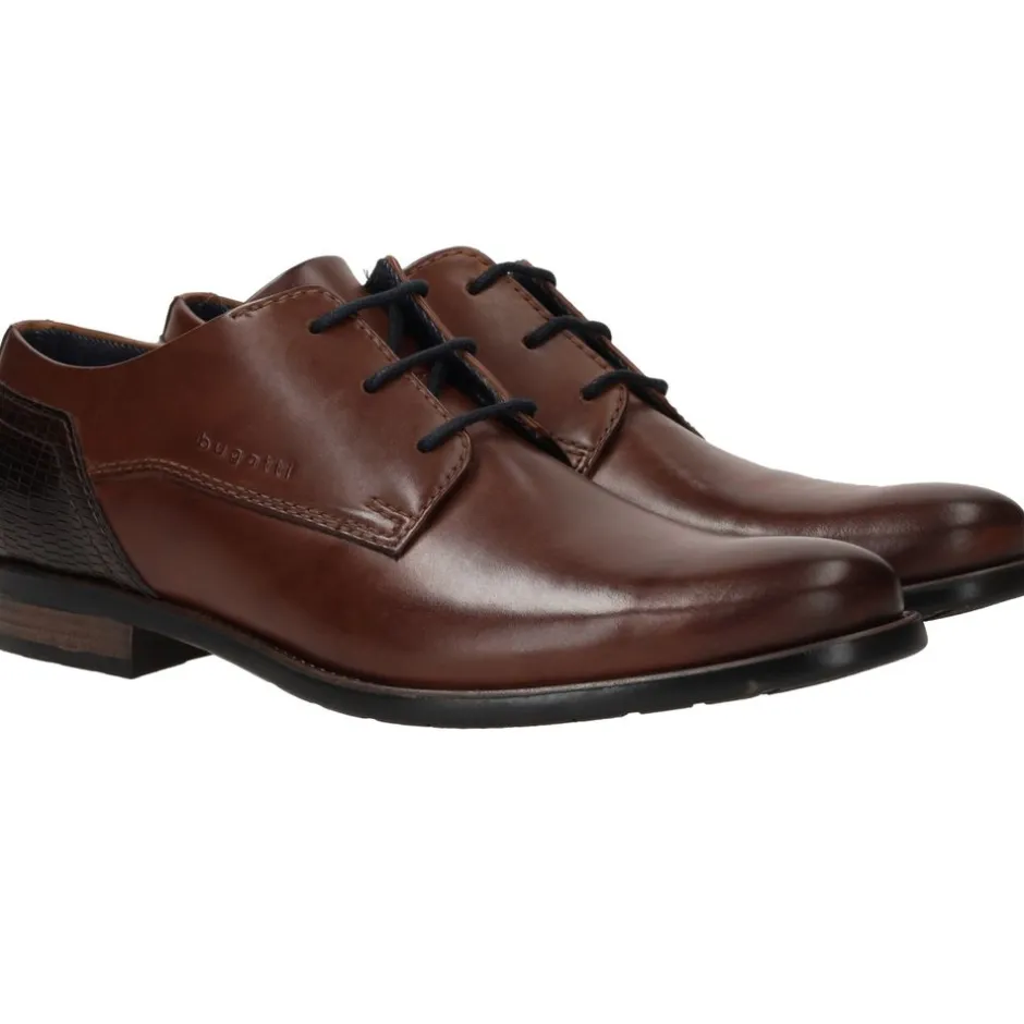 Bugatti Veterschoenen Cognac Heren|Heren Veterschoenen