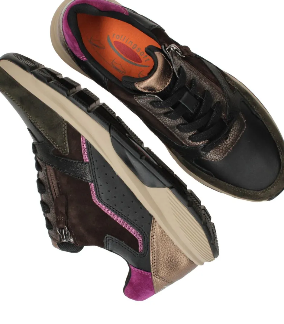 Gabor Rollingsoft Sneakers Bruin Dames|DAMES Sneakers