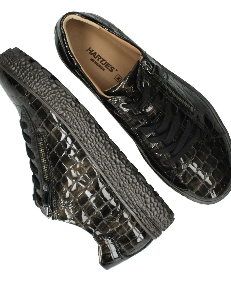 Hartjes Veterschoenen Zwart Dames|DAMES Veterschoenen