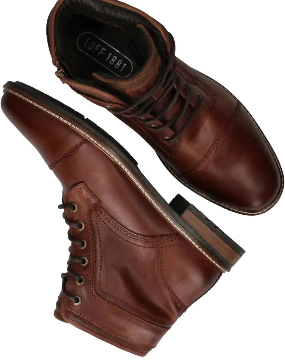 LOFF 1881 Veterboots Cognac Heren|Heren Veterschoenen