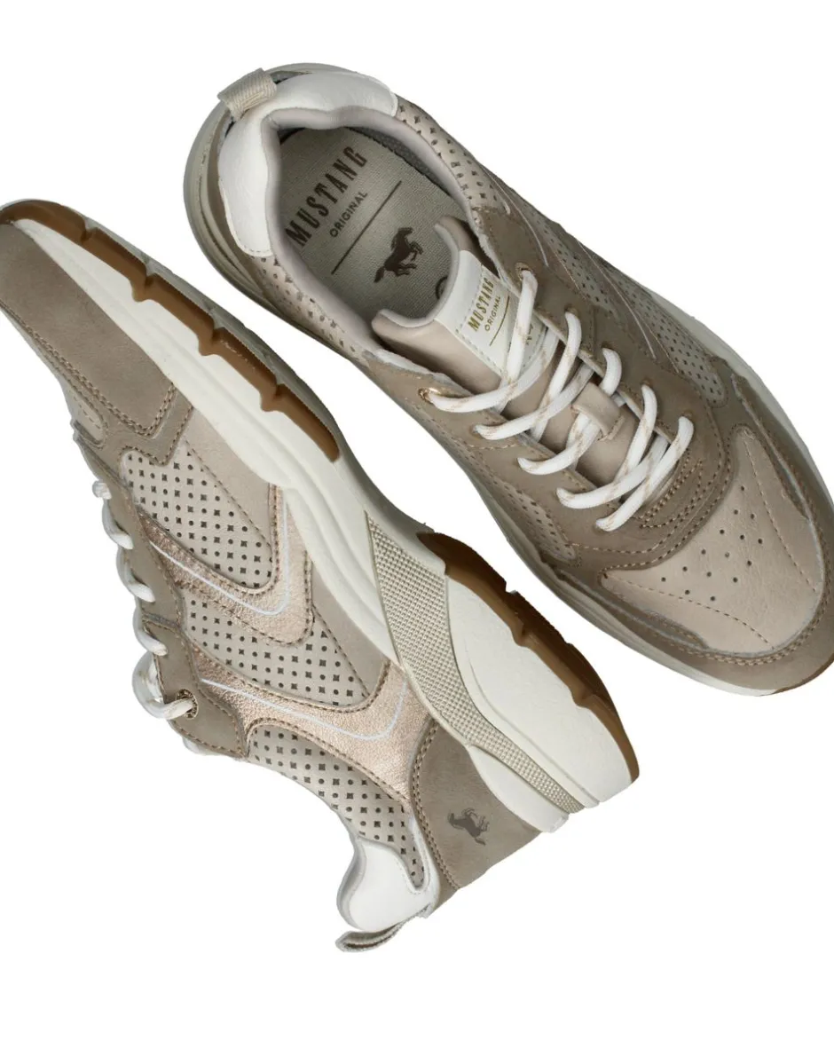 Mustang Sneakers Taupe Dames|DAMES Sneakers
