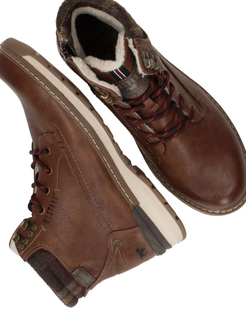 Mustang Veterboots Cognac Heren|Heren Boots|Veterschoenen