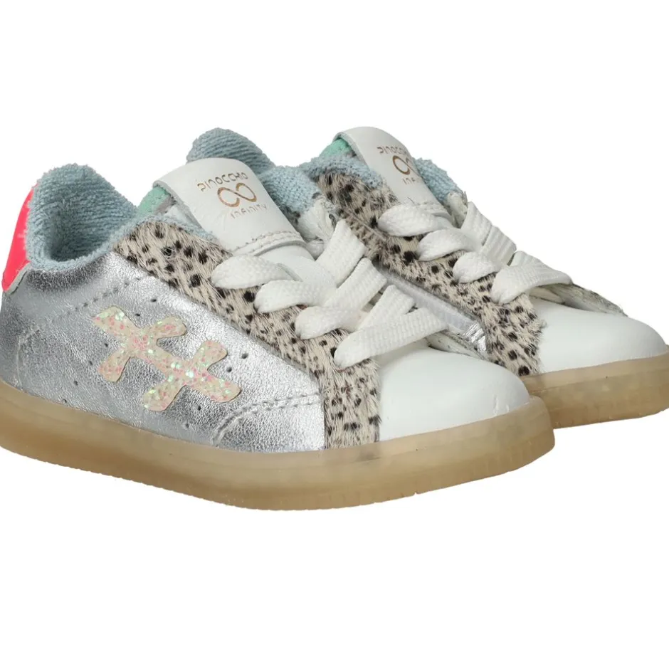 Pinocchio Sneakers Zilver Meisjes| Baby|Sneakers