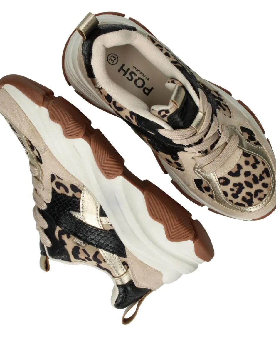 POSH by Poelman Sneakers Beige Meisjes| Sneakers