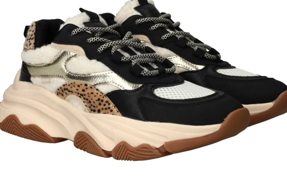 POSH by Poelman Sneakers Zwart Dames|DAMES Sneakers