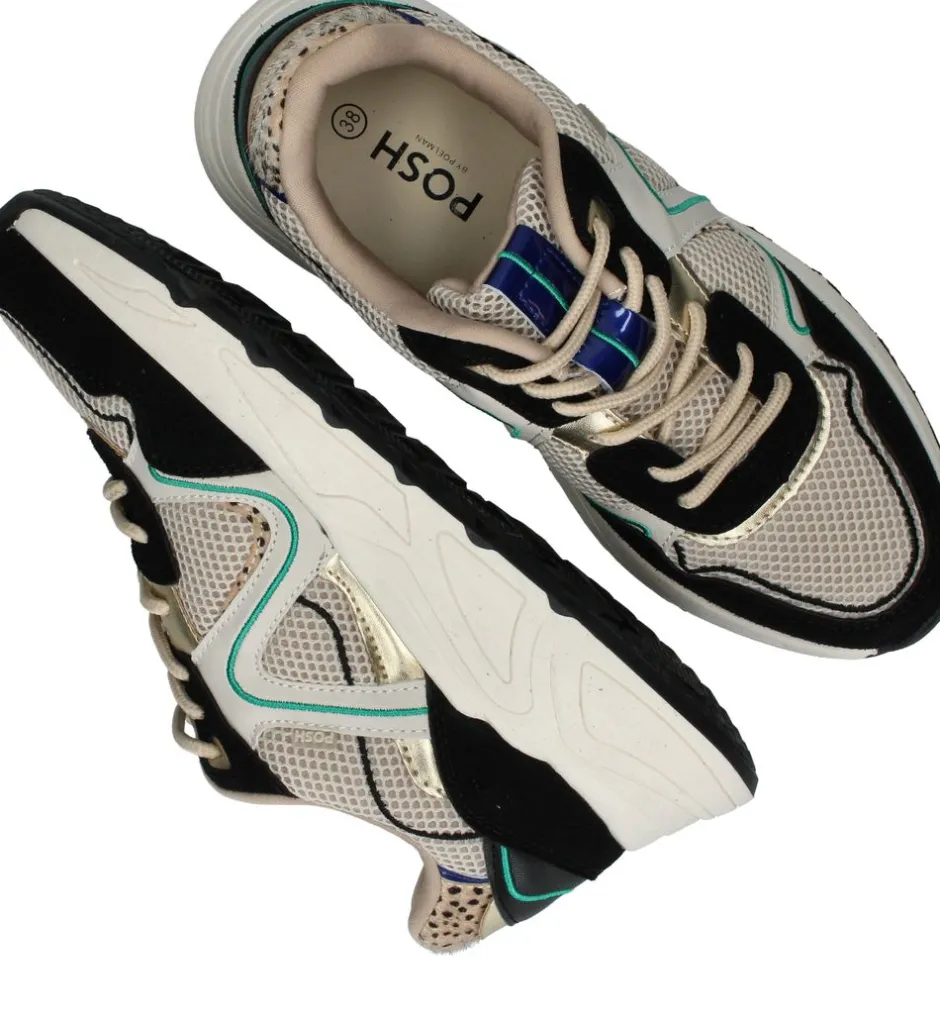 POSH by Poelman Sneakers Beige Dames|DAMES Sneakers