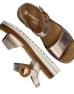 Remonte Sandalen Goud Dames|DAMES Sandalen|Comfort