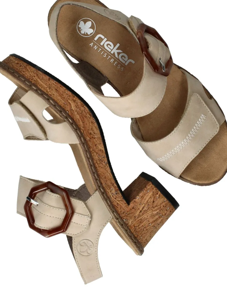 Rieker Sandalettes Dames|DAMES Sandalen|Hakken