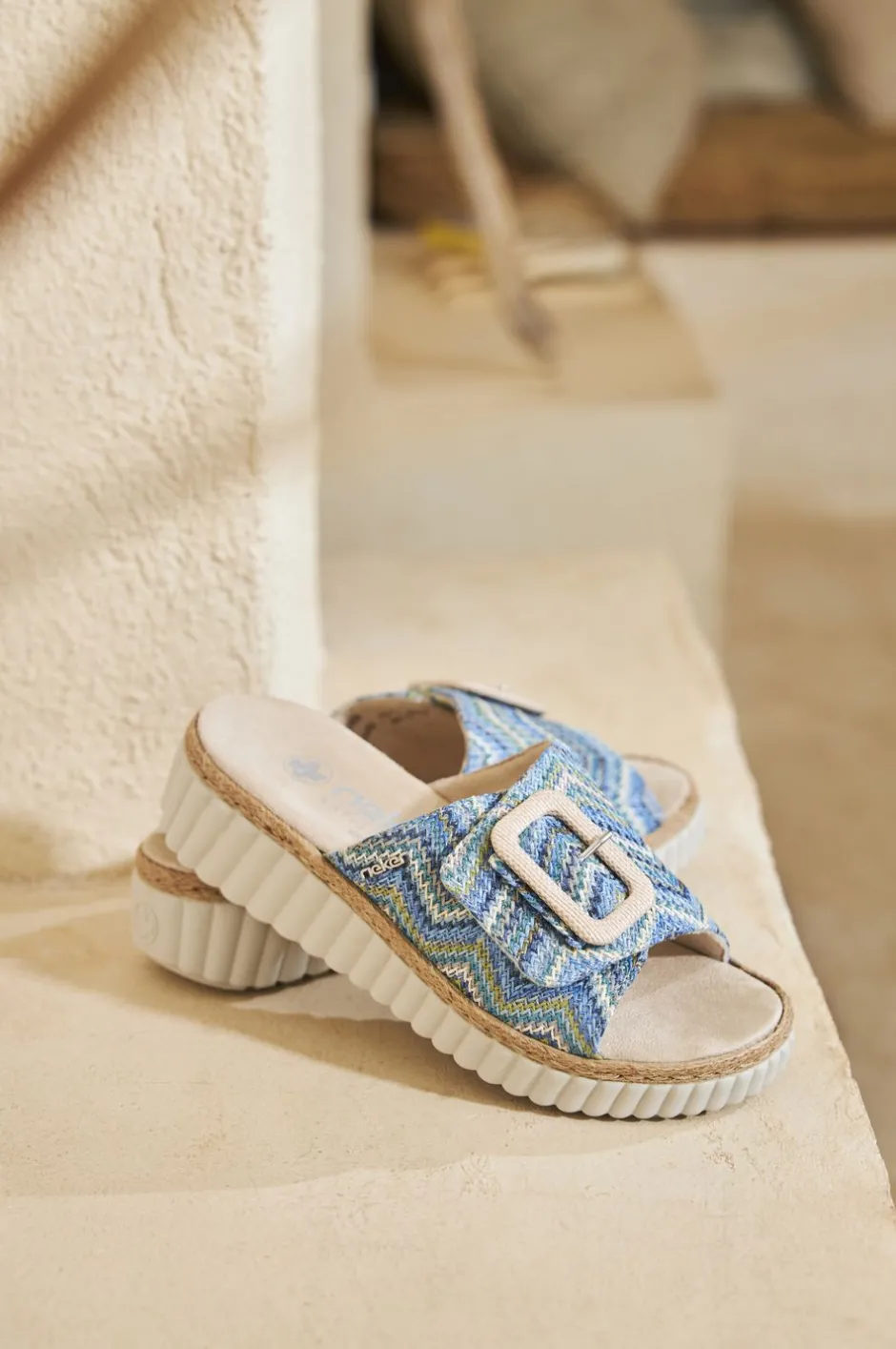 Rieker Slippers Blauw Dames|DAMES Slippers