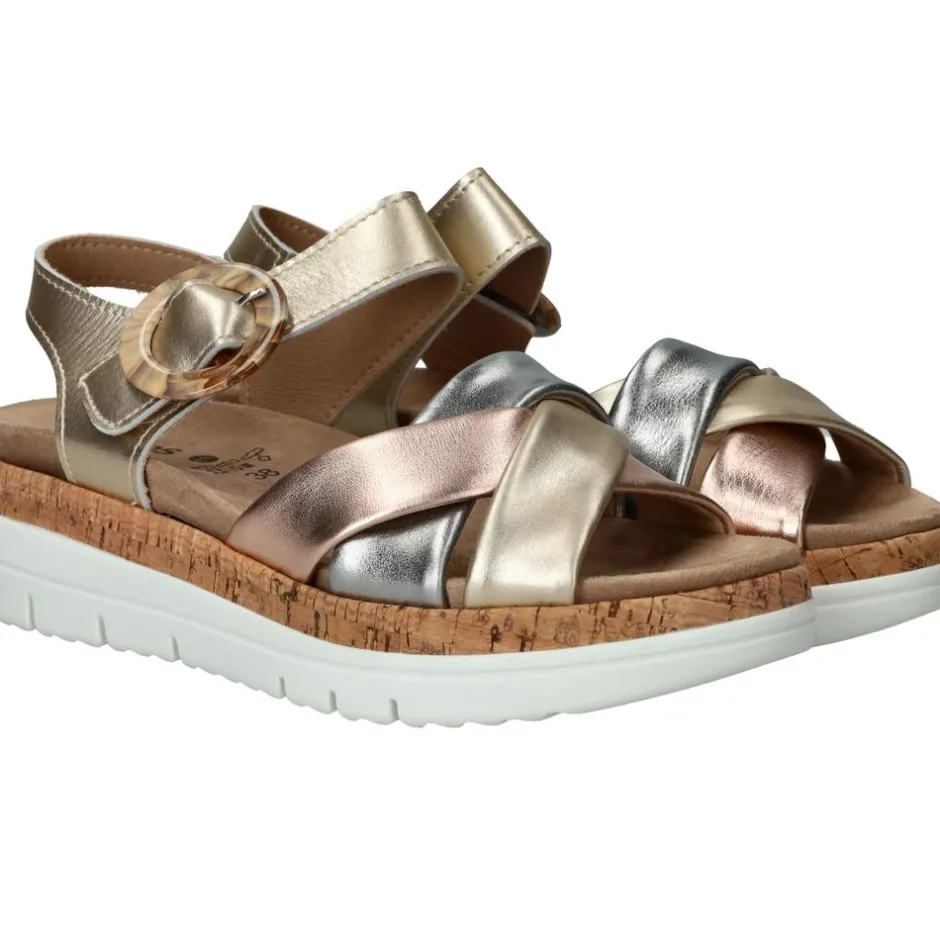 Sens Sandalen Goud Dames|DAMES Sandalen|Comfort
