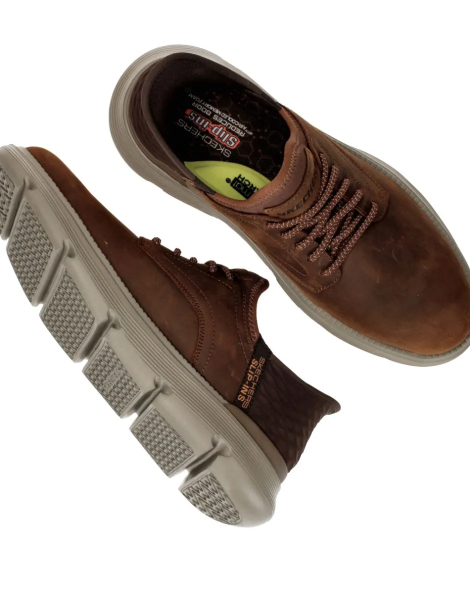 Skechers Hands Free Slip-ins Garza-Gervin Wide Instappers Cognac Heren|Heren Instappers|Comfort