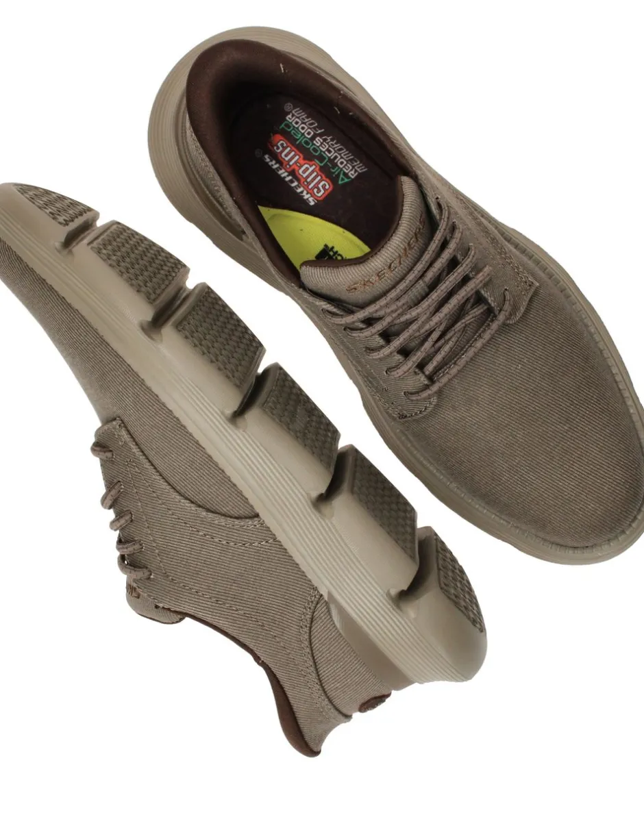 Skechers Slip-Ins Garza Clive Instappers Taupe Heren|Heren Instappers|Comfort