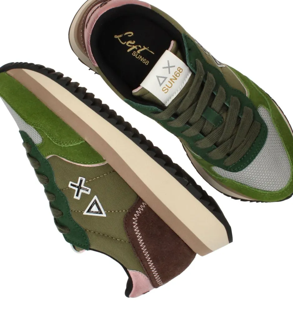 SUN68 Big Ally Solid Sneakers Groen Dames|DAMES Sneakers