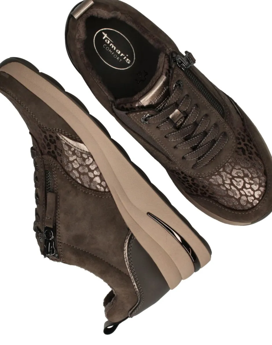 Tamaris comfort Sneakers Taupe Dames|DAMES Comfort|Sneakers