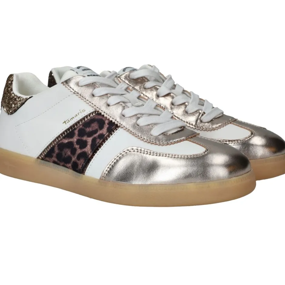 Tamaris Sneakers Zilver Dames|DAMES Veterschoenen|Sneakers