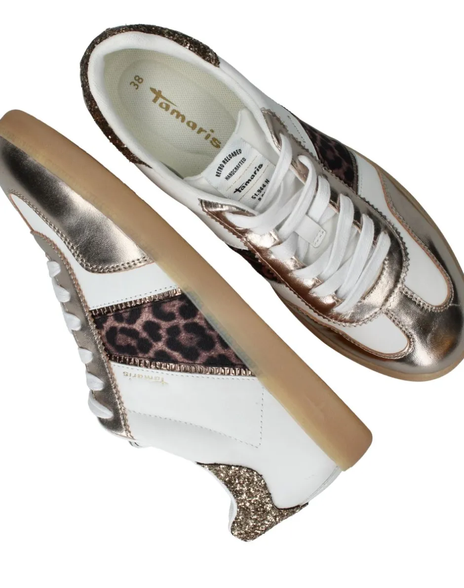Tamaris Sneakers Zilver Dames|DAMES Veterschoenen|Sneakers