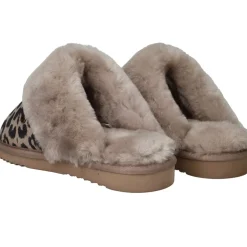Warmbat Collie Pantoffels Taupe Dames|DAMES Pantoffels