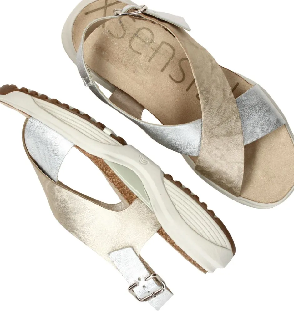 Xsensible Corfu Stretchwalker Sandalen Goud Dames|DAMES Sandalen