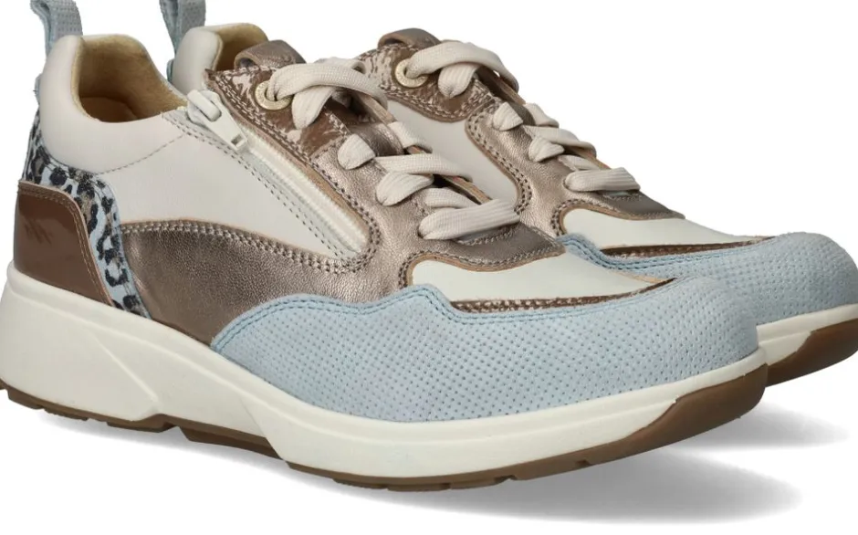 Xsensible Grenoble Stretchwalker Sneakers Beige Dames|DAMES Veterschoenen|Comfort