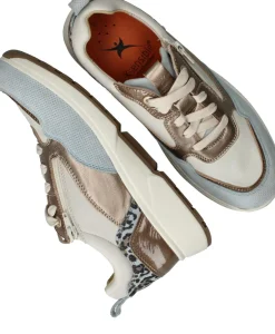 Xsensible Grenoble Stretchwalker Sneakers Beige Dames|DAMES Veterschoenen|Comfort