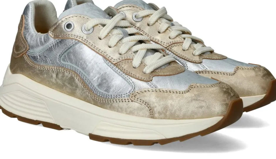 Xsensible Milau Stretchwalker Sneakers Goud Dames|DAMES Veterschoenen|Comfort