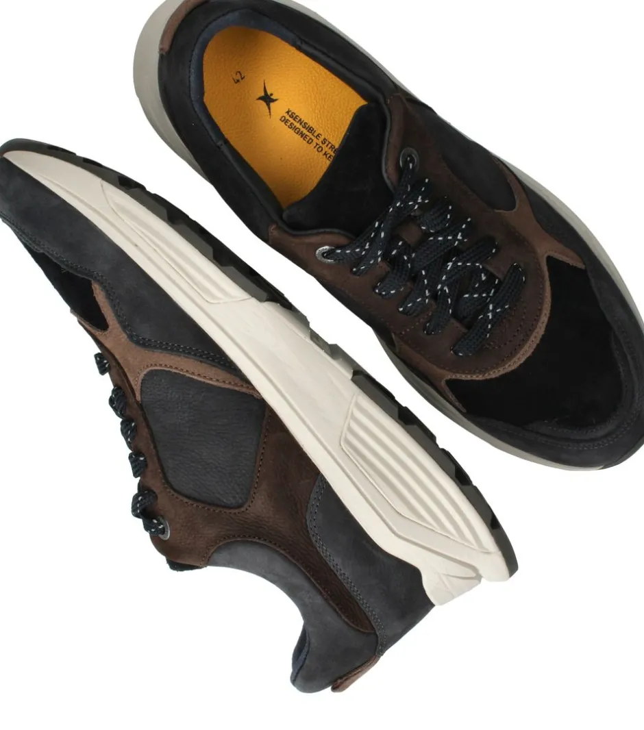 Xsensible Rialto Stretchwalker Sneakers Blauw Heren|Heren Comfort|Sneakers