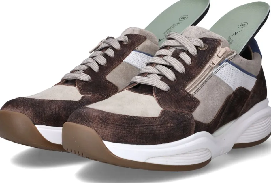 Xsensible SWX14 Stretchwalker Sneakers Bruin Heren|Heren Veterschoenen|Comfort
